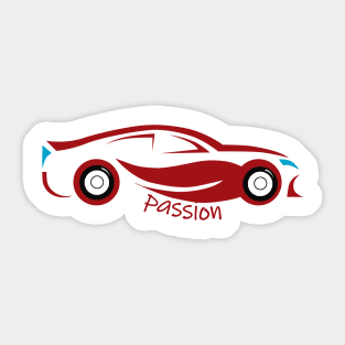 Cars Passion Red T-Shirt Sticker